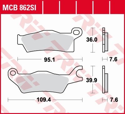 OUTLANDER 650 6X6 (2015 - 2017) sintered offroad brake pad | TRW