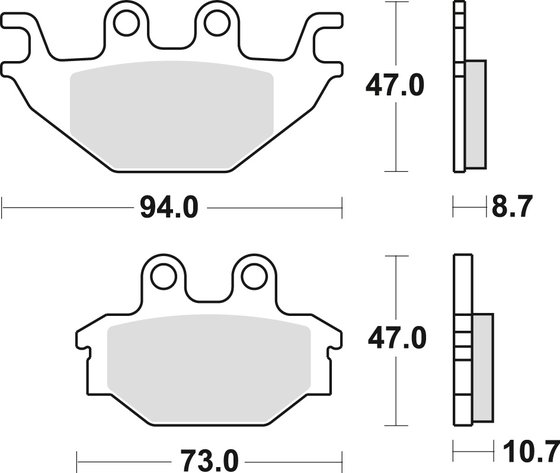 DS 250 (2008 - 2016) sukepinto metalo bekelės stabdžių trinkelės | TRW