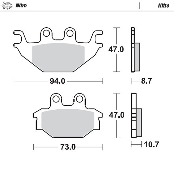 DS 250 (2007 - 2011) nitro atv brake pad | MOTO-MASTER