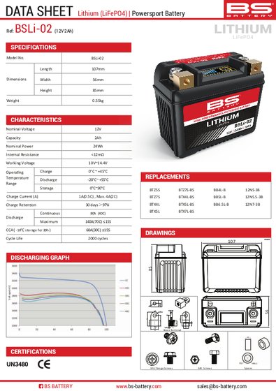 DS 70 (2008 - 2019) lithium battery | BS BATTERY